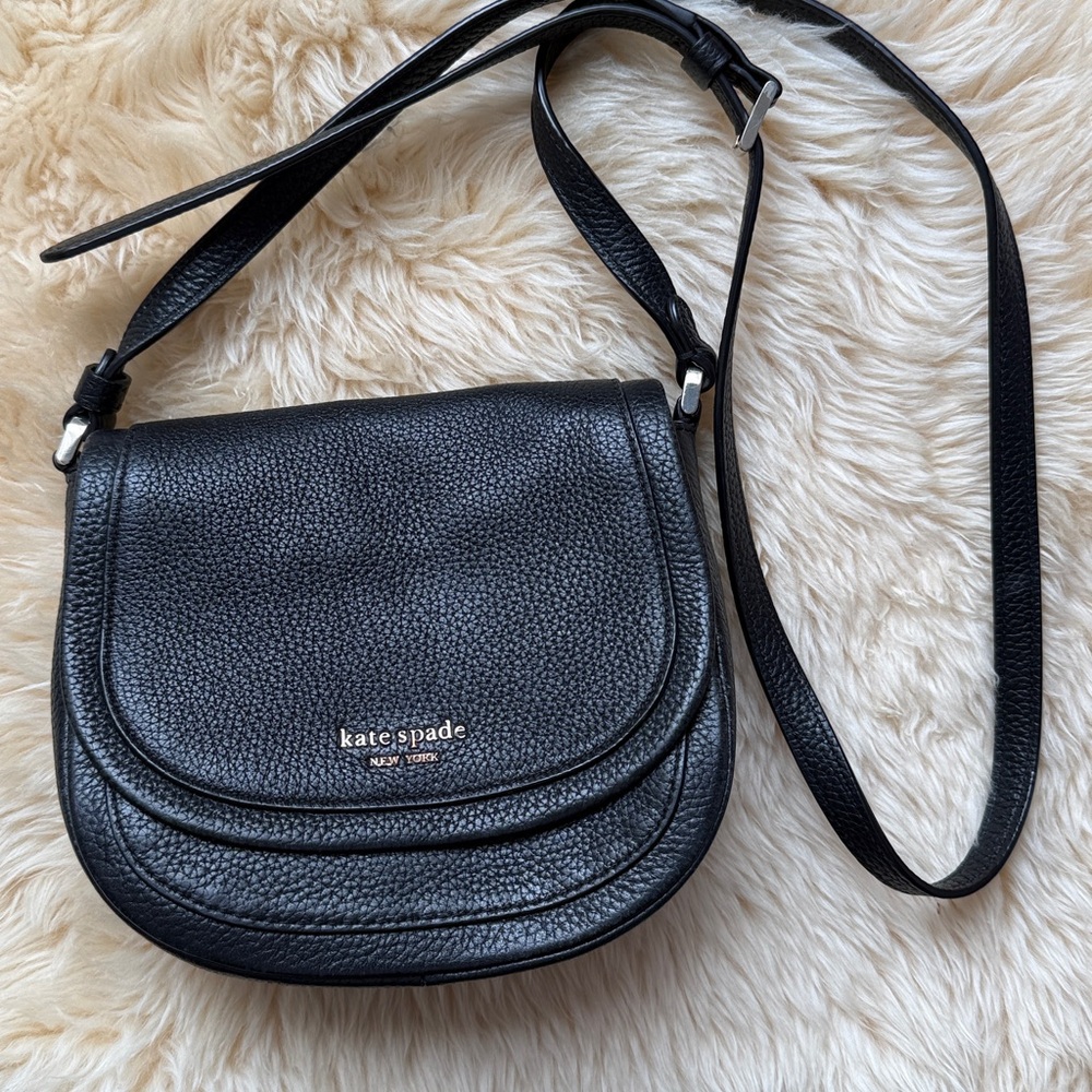 Kate Spade Black Pebbled Crossbody Bag
